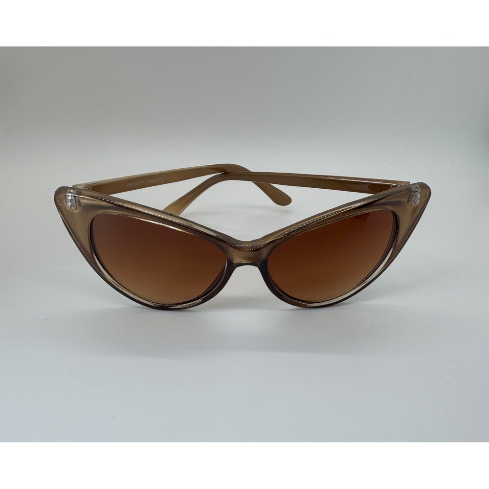 Vintage Style‎ Cat Eye Sunglasses Translucent Tan Amber Retro Womens